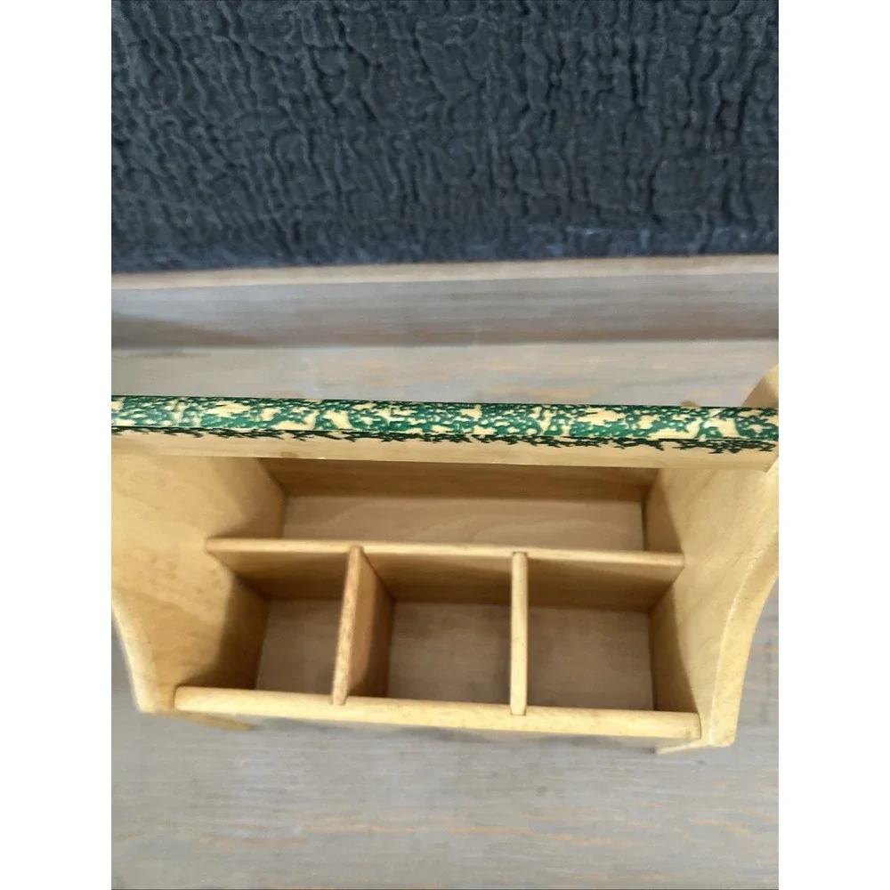 Vintage Wood Utensil Caddy/Holder Futon 1999 Taiwan Christmas Tree